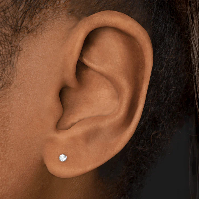 Invisible Set Diamond Threaded Stud Earring With Titanium Backing - Image 60