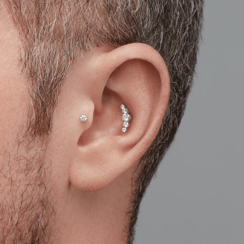 Invisible Set Diamond Threaded Stud Earring With Titanium Backing - Image 62