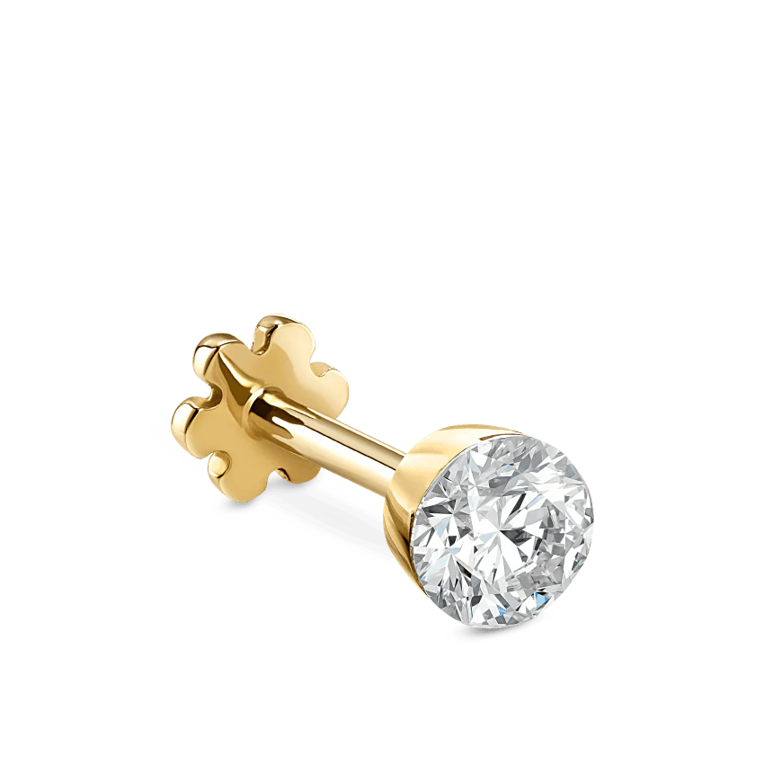 Invisible Set Diamond Threaded Stud Earring With Titanium Backing - Image 75
