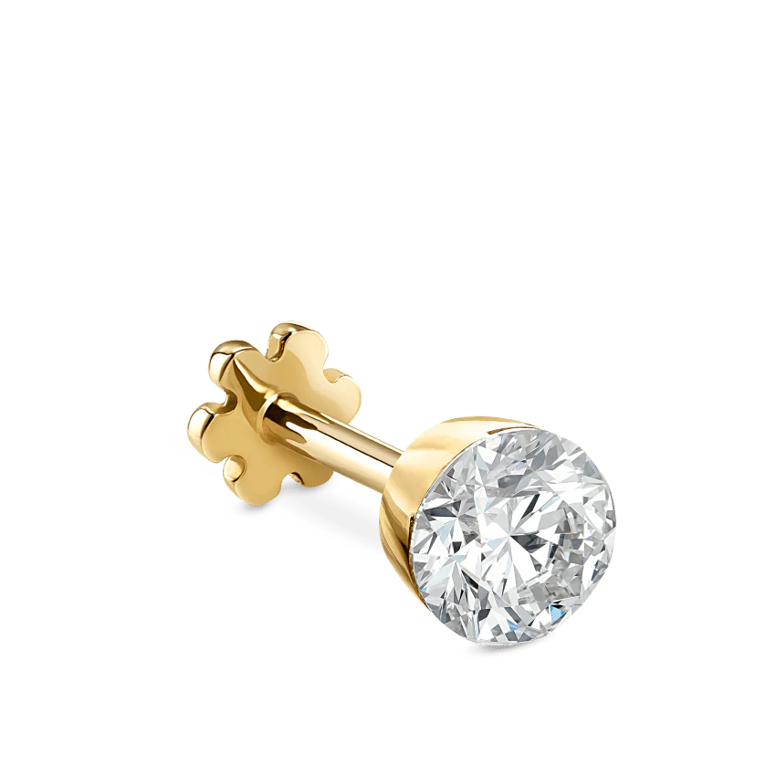 Invisible Set Diamond Threaded Stud Earring With Titanium Backing - Image 78