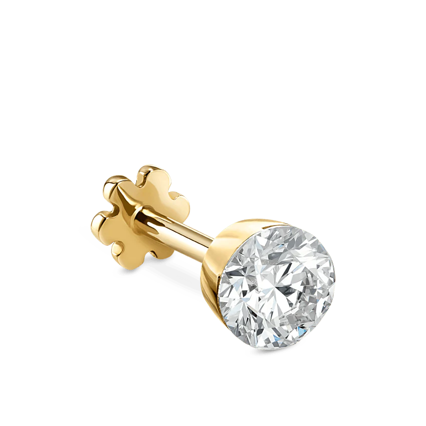 Invisible Set Diamond Threaded Stud Earring With Titanium Backing - Image 89