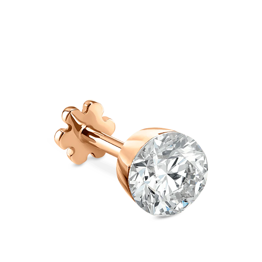 Invisible Set Diamond Threaded Stud Earring With Titanium Backing - Image 92