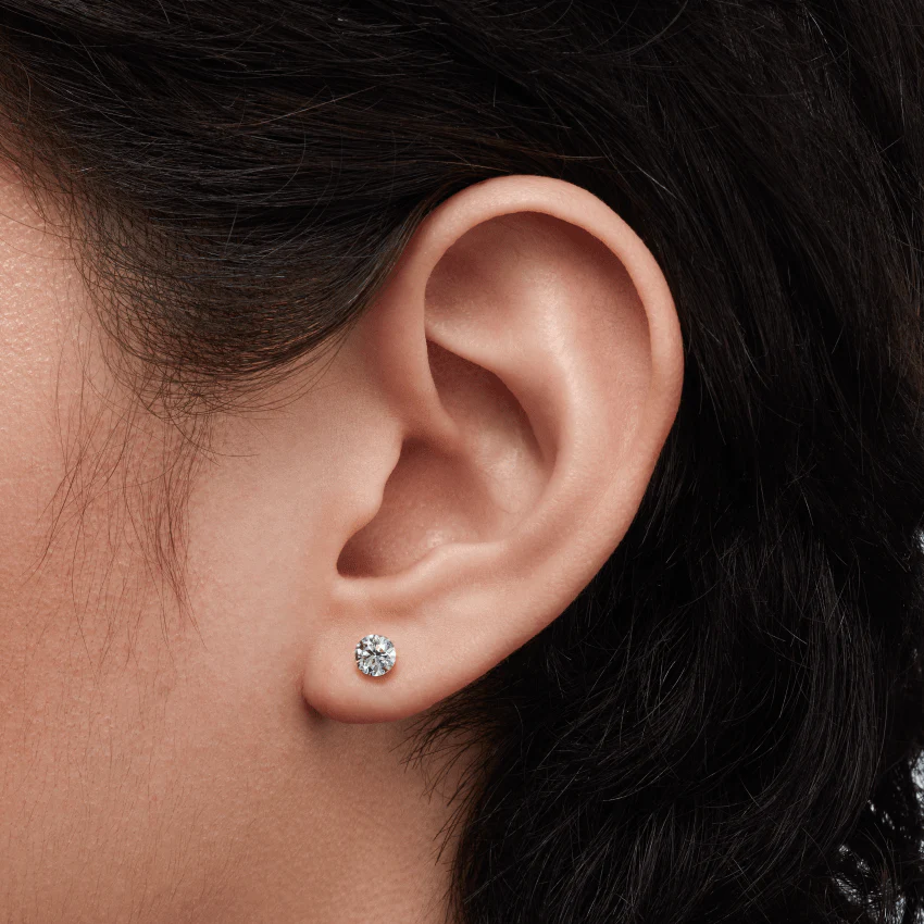 Invisible Set Diamond Threaded Stud Earring With Titanium Backing - Image 93