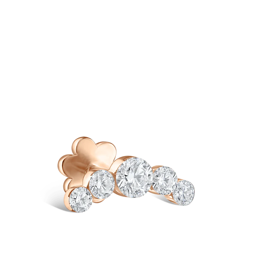 Invisible Set Five Diamond Open Curve Threaded Stud Earring With Titanium Backing - Image 14