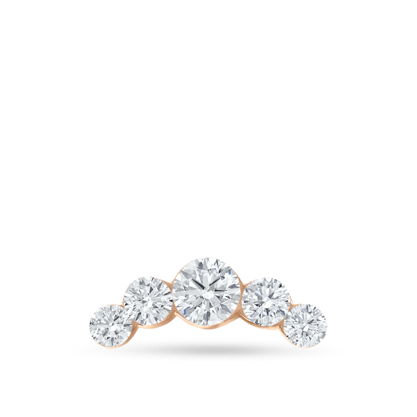 Invisible Set Five Diamond Open Curve Threaded Stud Earring With Titanium Backing - Image 19