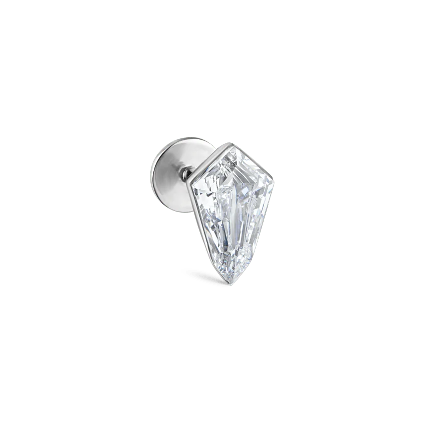 Invisible Set Kite Diamond Threaded Stud Earring - Image 5