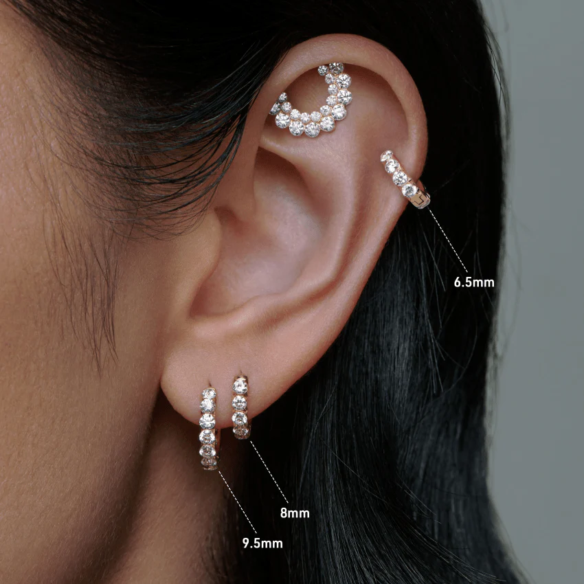Invisible Set Large Diamond Eternity Hoop Earring - Image 60