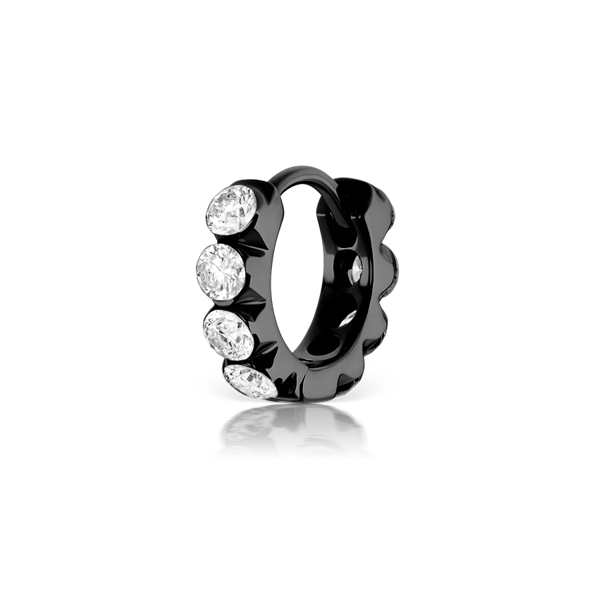 Invisible Set Large Diamond Eternity Hoop Earring - Image 87