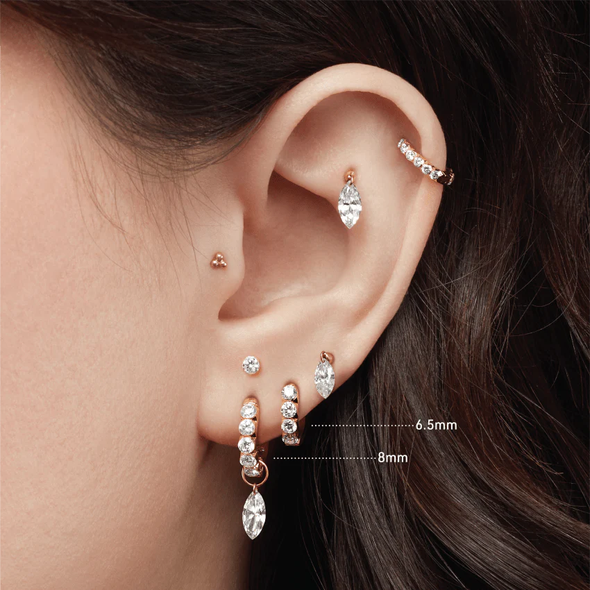 Invisible Set Large Diamond Eternity Hoop Earring - Image 94