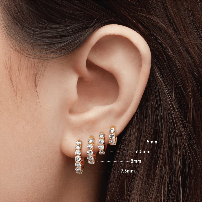 Invisible Set Large Diamond Eternity Hoop Earring - Image 98