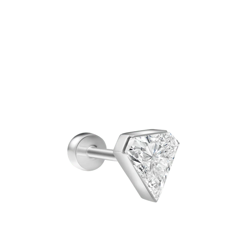 Invisible Set Silhouette Diamond Threaded Stud Earring With Titanium Backing