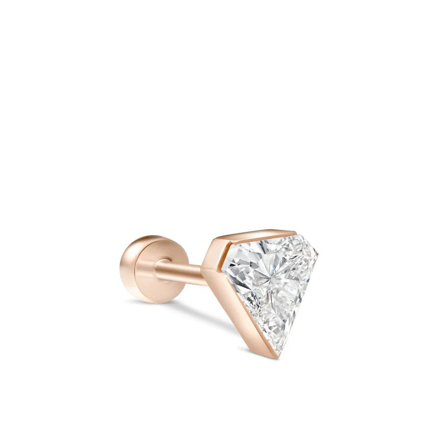 Invisible Set Silhouette Diamond Threaded Stud Earring With Titanium Backing - Image 10