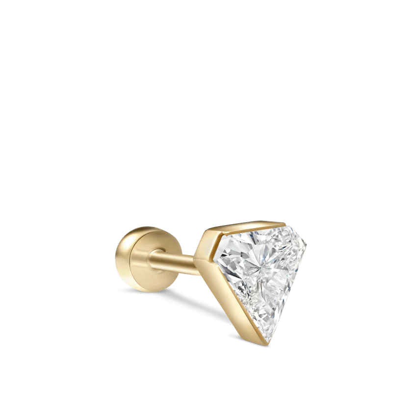 Invisible Set Silhouette Diamond Threaded Stud Earring With Titanium Backing - Image 6