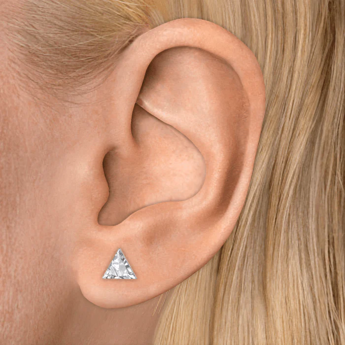 Invisible Set Triangle Diamond Stud Earring - Image 21