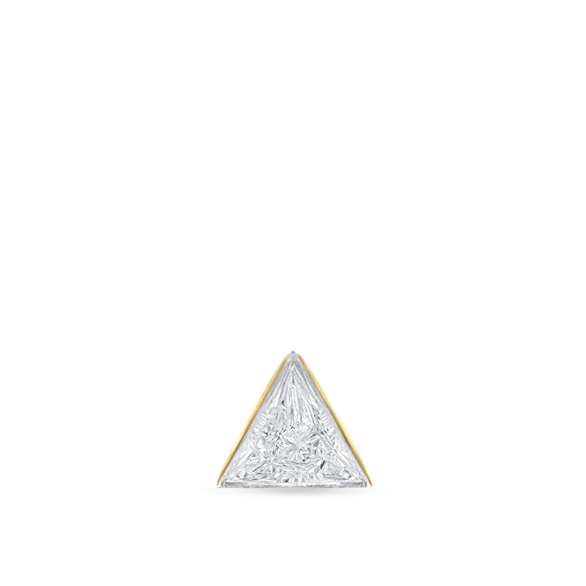 Invisible Set Triangle Diamond Threaded Stud Earring With Titanium Backing - Image 41