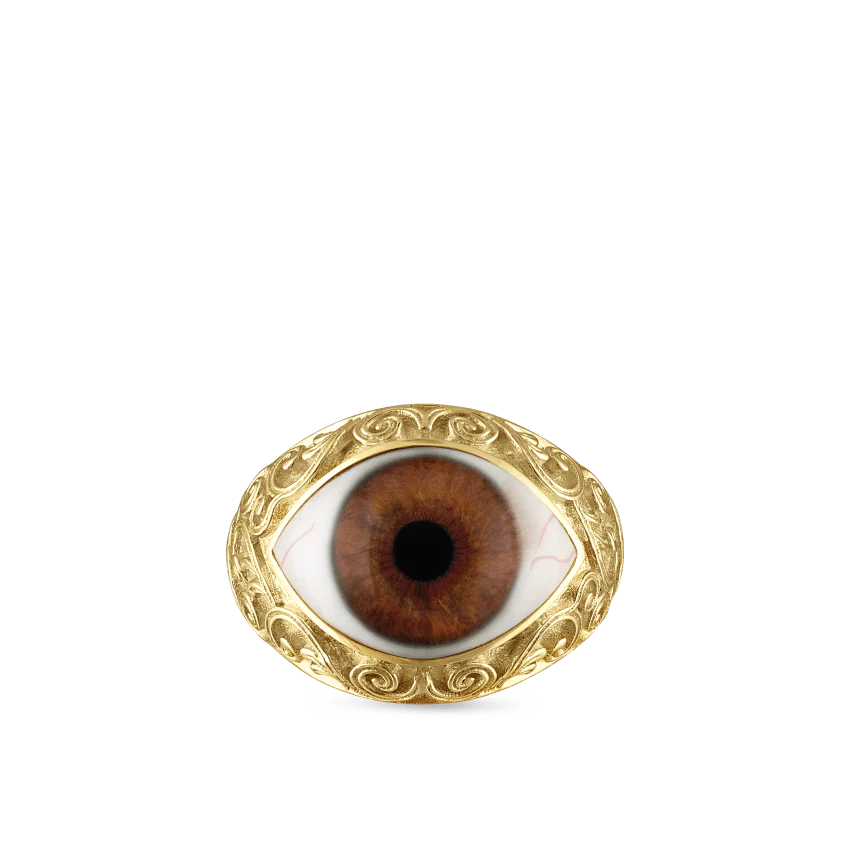 Lace and Pavé Diamond Eye Finger Ring - Image 41