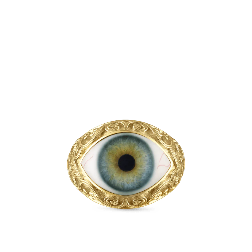 Lace and Pavé Diamond Eye Finger Ring - Image 51