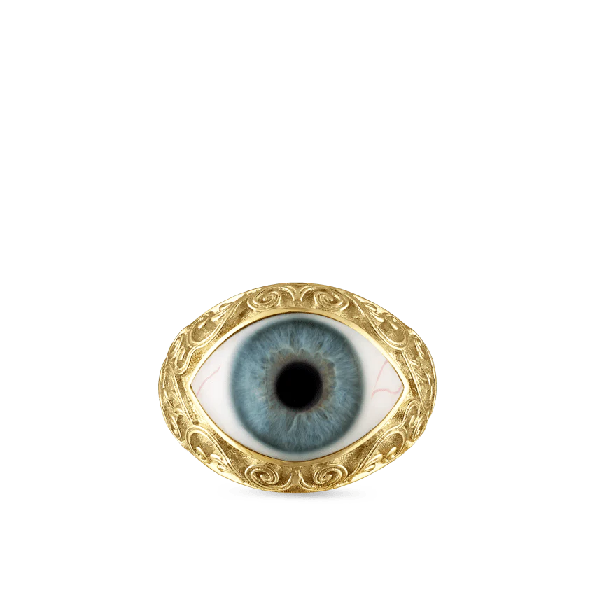 Lace and Pavé Diamond Eye Finger Ring - Image 71