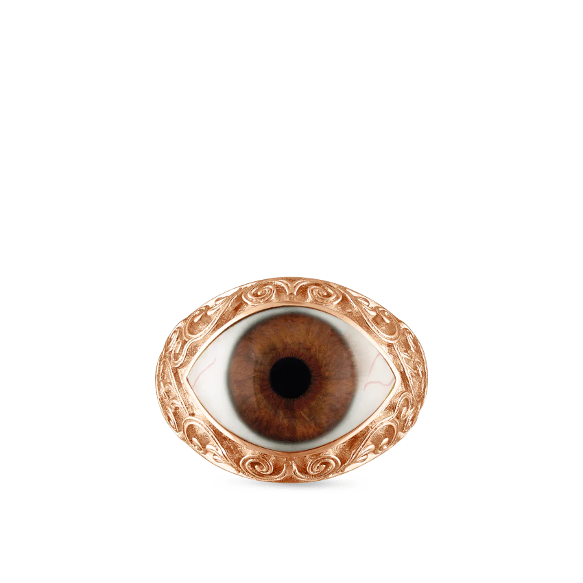 Lace and Pavé Diamond Eye Finger Ring - Image 87