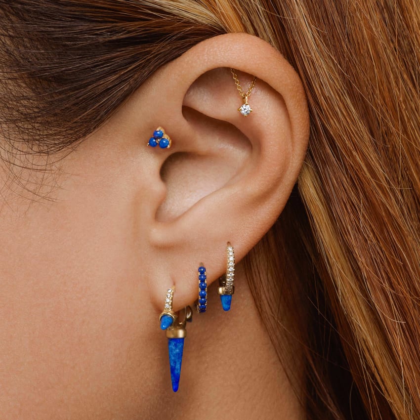 Lapis Eternity Hoop Earring - Image 12