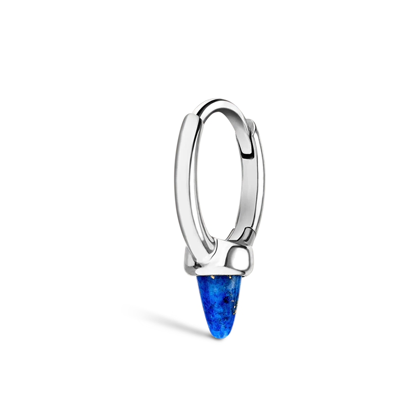 Lapis Single Short Spike Non-Rotating Earring (Non-Rotating) - Image 3