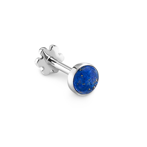 Lapis Threaded Stud Earring