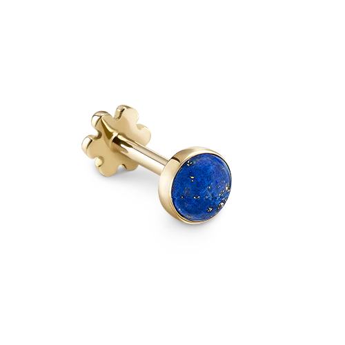 Lapis Threaded Stud Earring With Titanium Backing - Image 6
