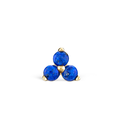 Lapis Trinity Threaded Stud Earring With Titanium Backing - Image 6