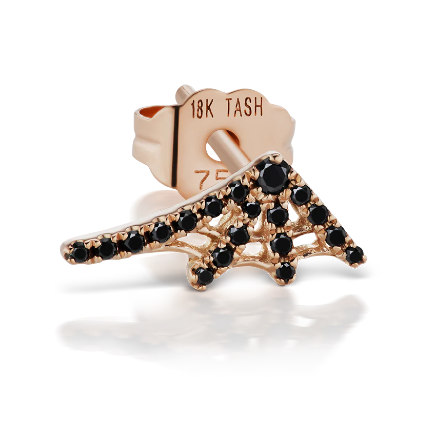 Large Black Diamond Web Earstud - Image 11