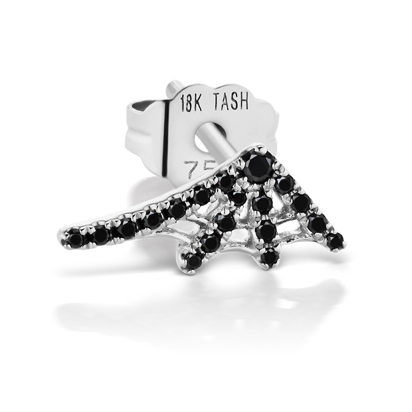 Large Black Diamond Web Earstud - Image 4