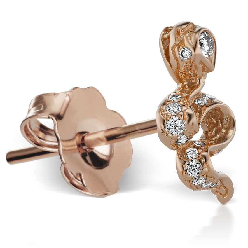 Large Diamond Pavé Snake Earstud - Image 12