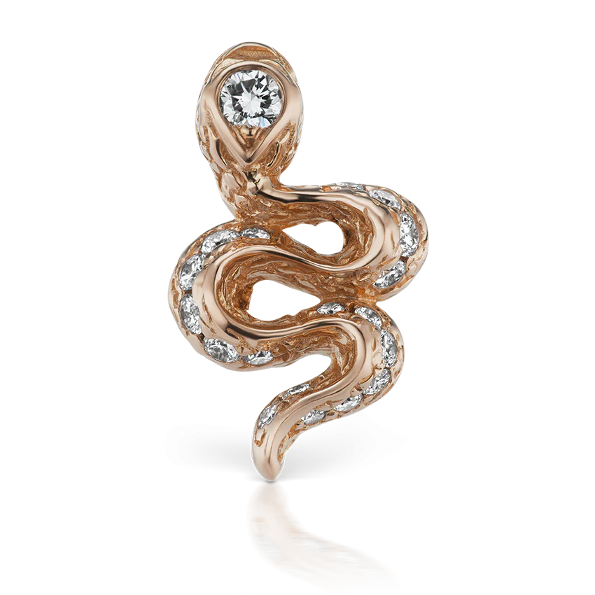 Large Diamond Pavé Snake Earstud - Image 13