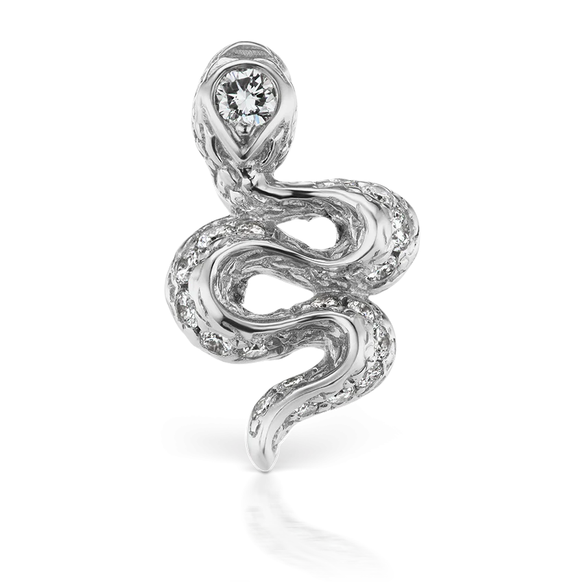 Large Diamond Pavé Snake Earstud - Image 3
