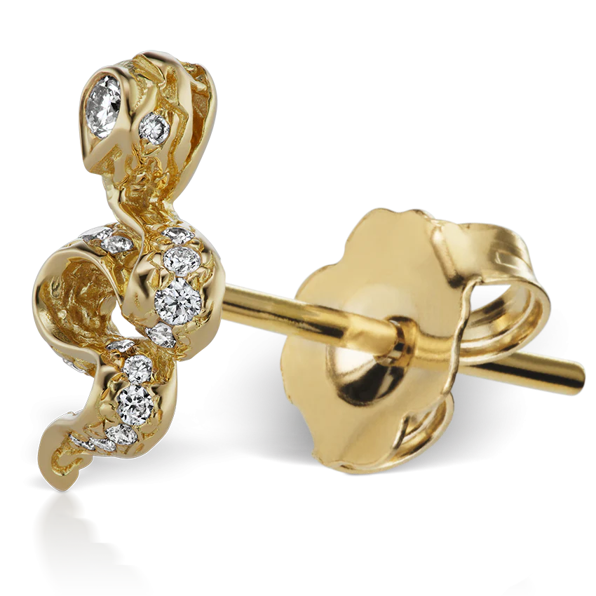 Large Diamond Pavé Snake Earstud - Image 6