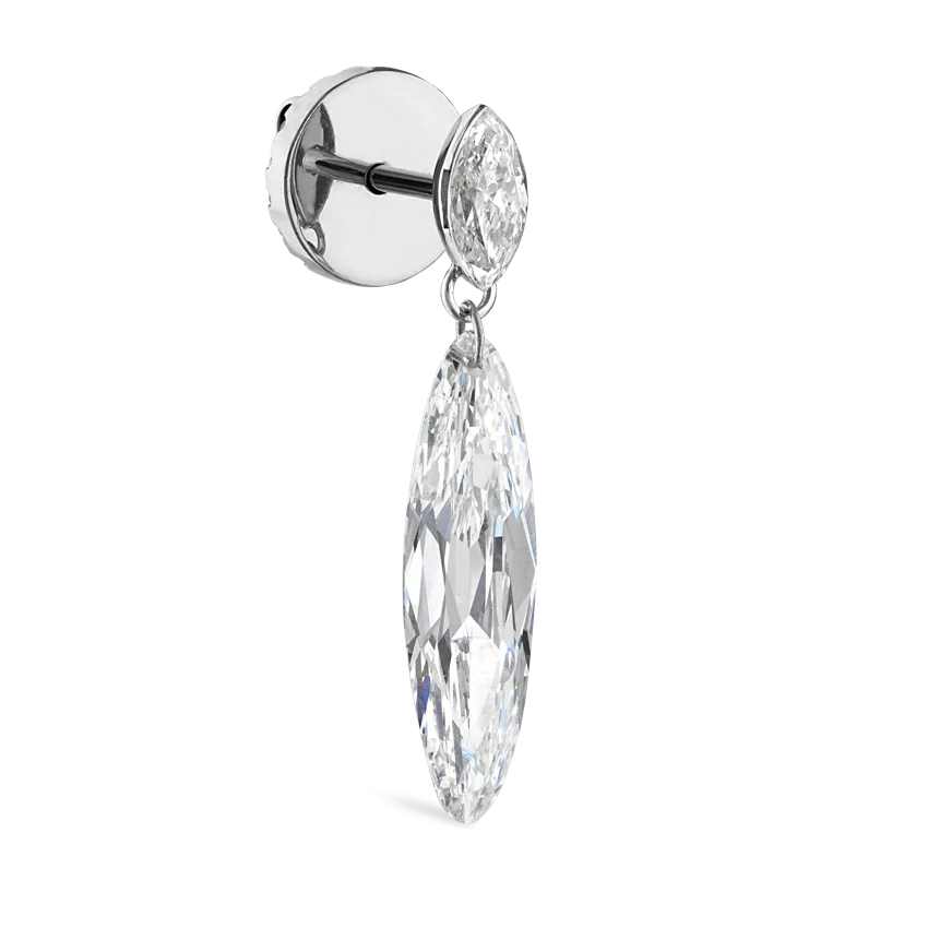 Marquise and Floating Lance Diamond Stud Earring
