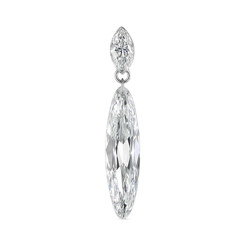 Marquise and Floating Lance Diamond Stud Earring - Image 2