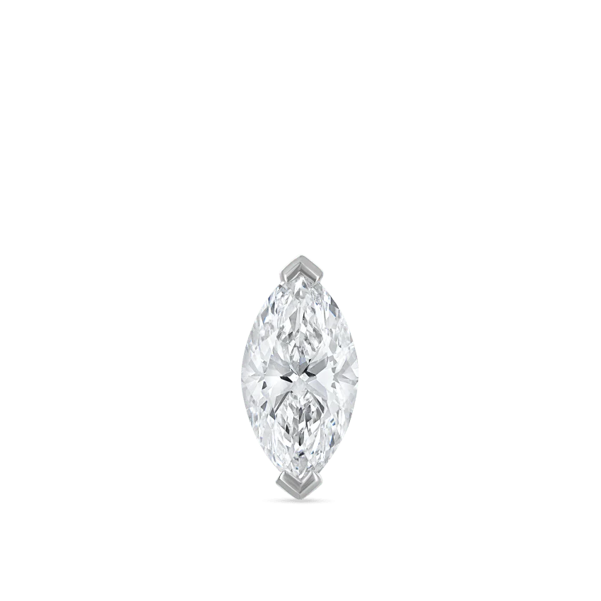 Marquise Diamond Threaded Stud Earring - Image 21