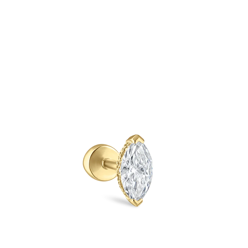 Marquise Diamond Threaded Stud Earring - Image 23