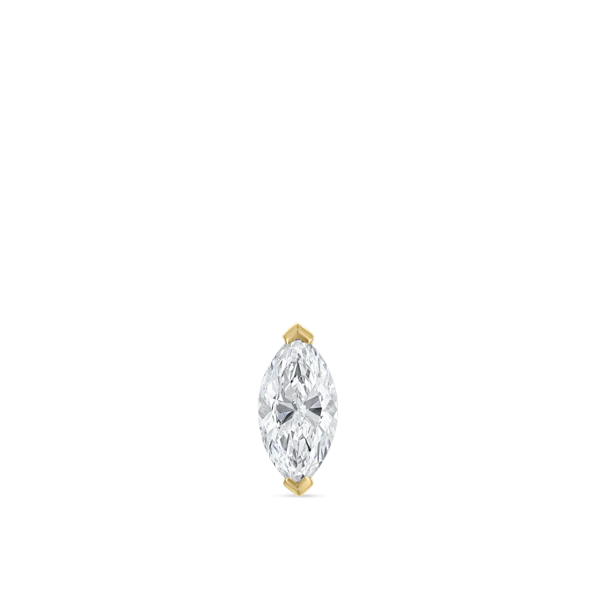 Marquise Diamond Threaded Stud Earring - Image 30