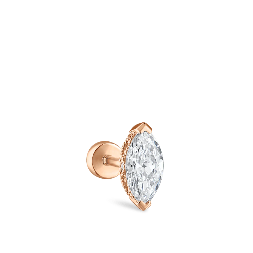 Marquise Diamond Threaded Stud Earring - Image 53