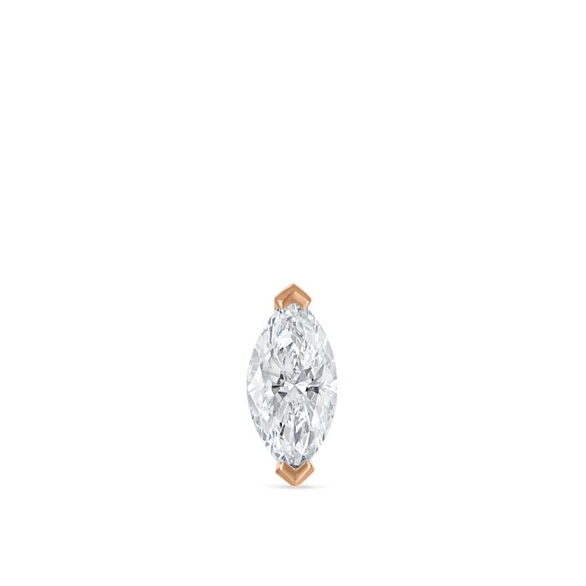 Marquise Diamond Threaded Stud Earring - Image 58