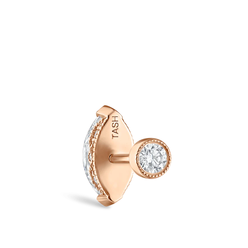Marquise Diamond Threaded Stud Earring - Image 64