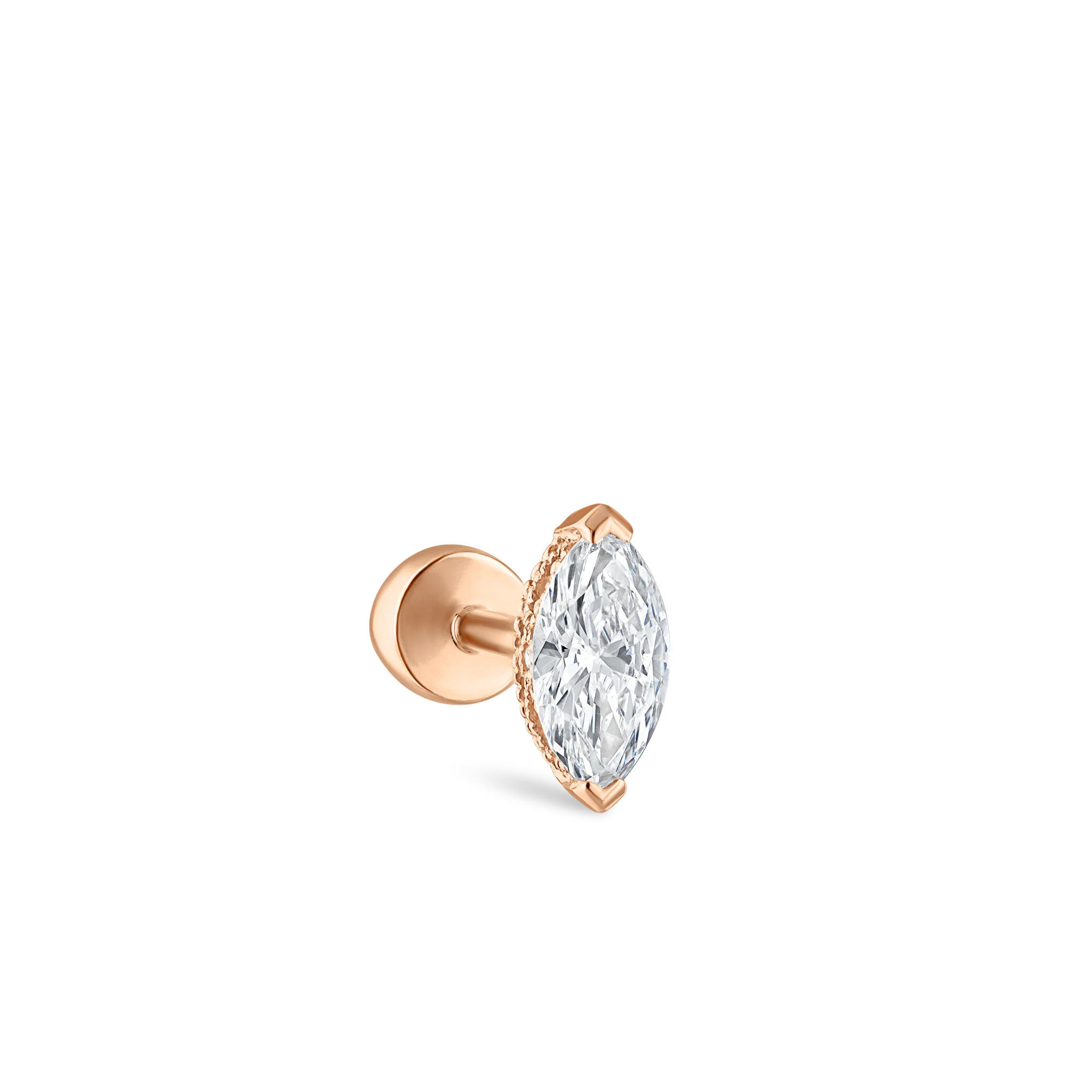 Marquise Diamond Threaded Stud Earring - Image 65