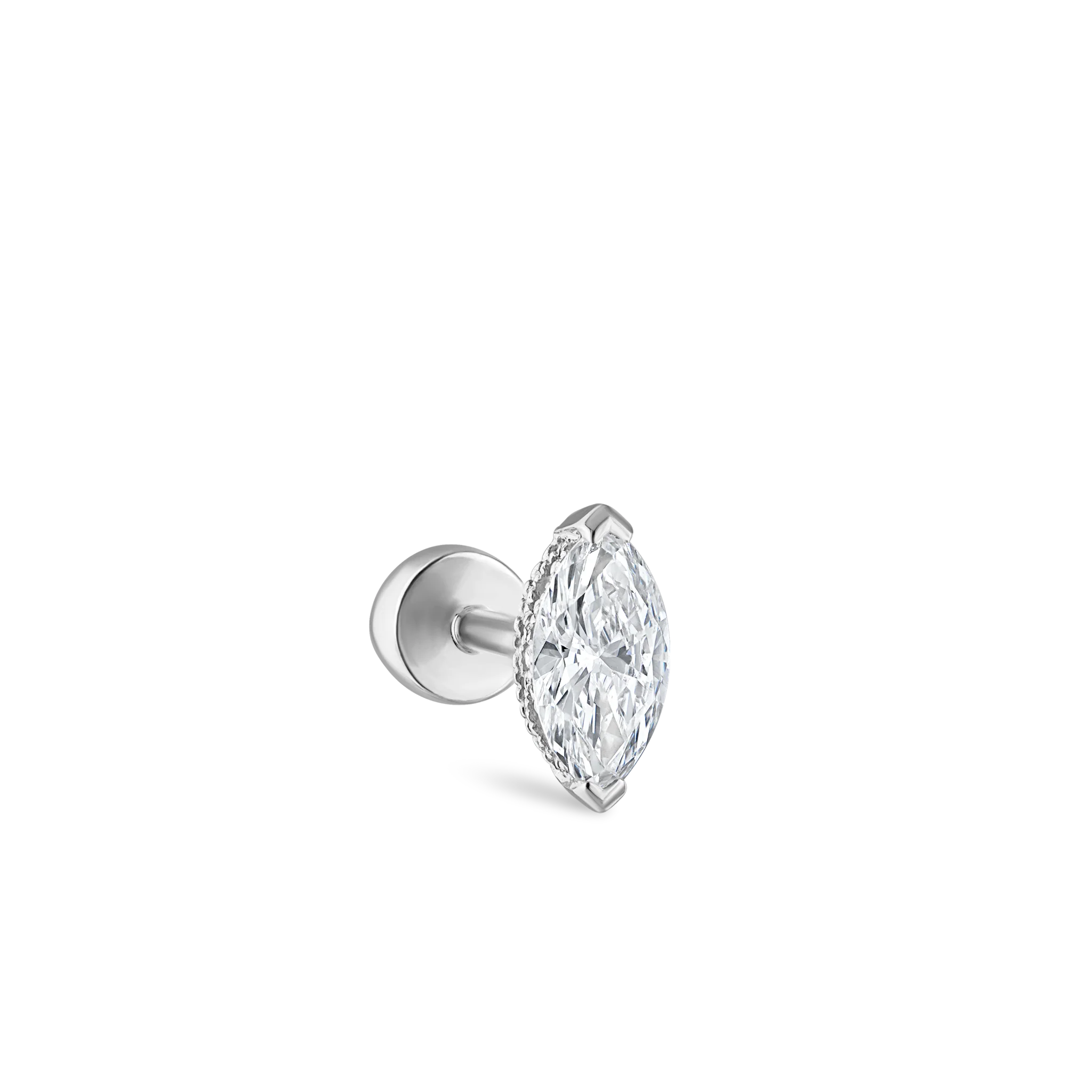 Marquise Diamond Threaded Stud Earring - Image 66