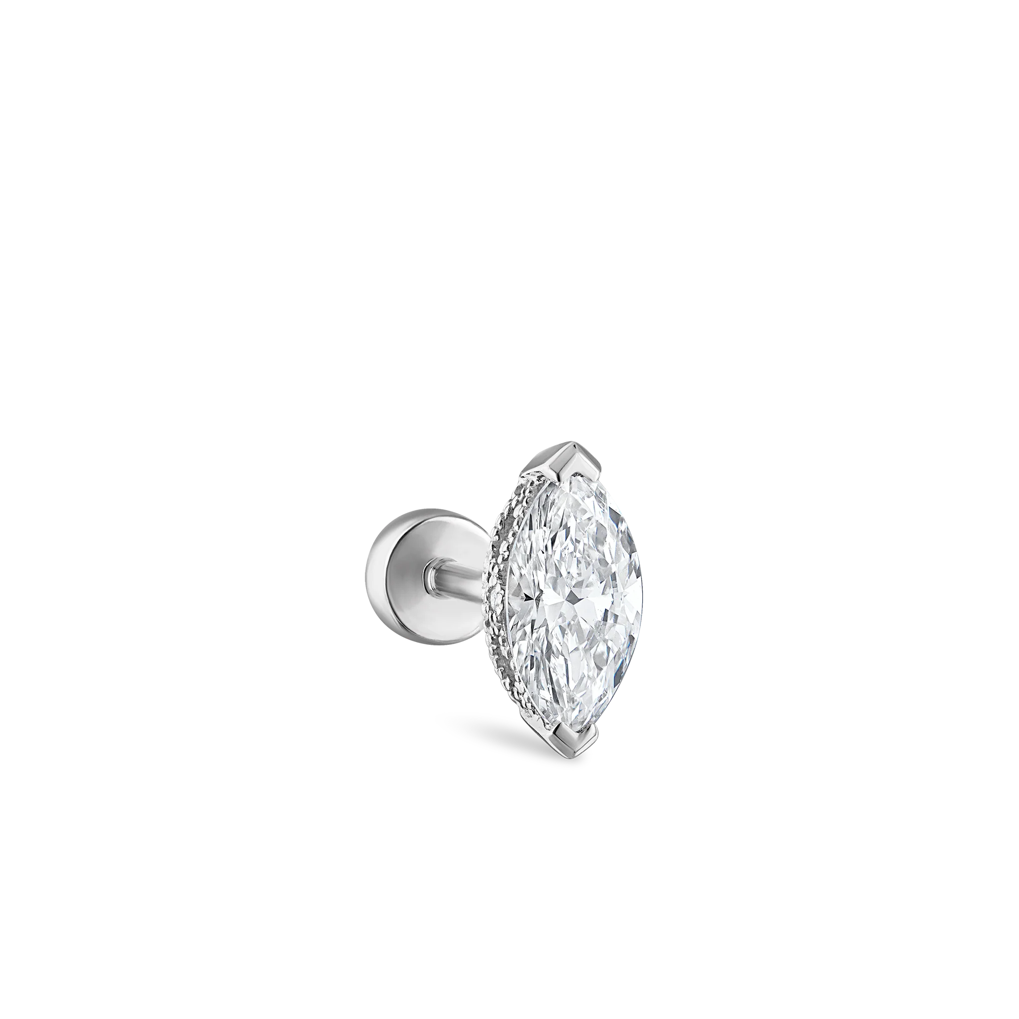 Marquise Diamond Threaded Stud Earring - Image 69