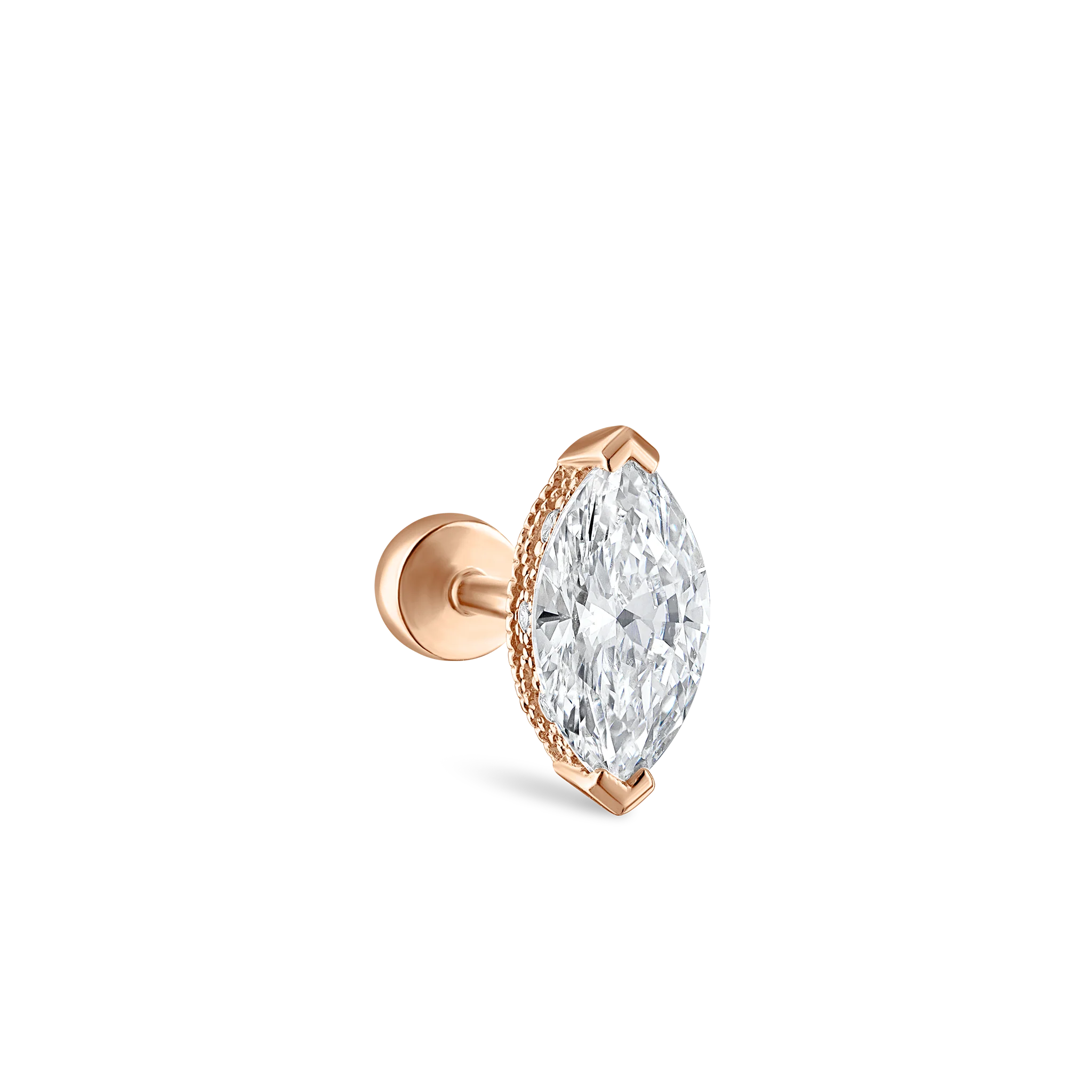 Marquise Diamond Threaded Stud Earring - Image 71