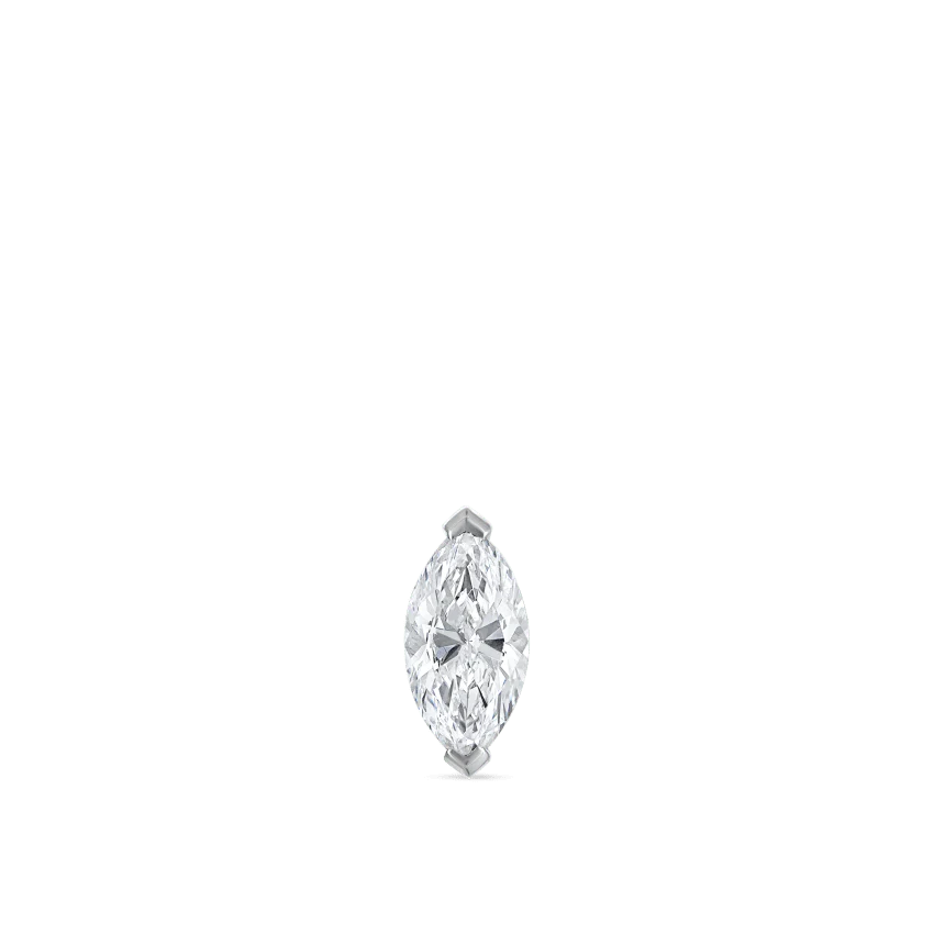 Marquise Diamond Threaded Stud Earring - Image 8