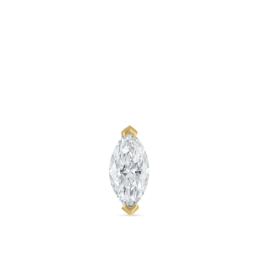 Marquise Diamond Threaded Stud Earring With Titanium Backing - Image 37