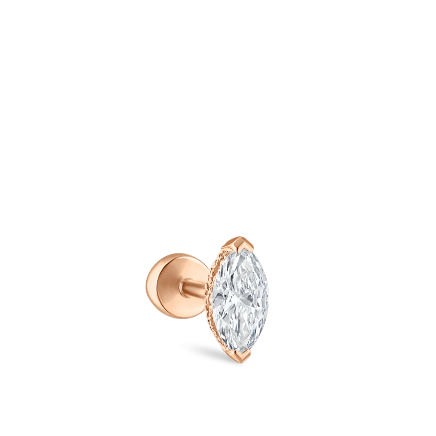 Marquise Diamond Threaded Stud Earring With Titanium Backing - Image 44