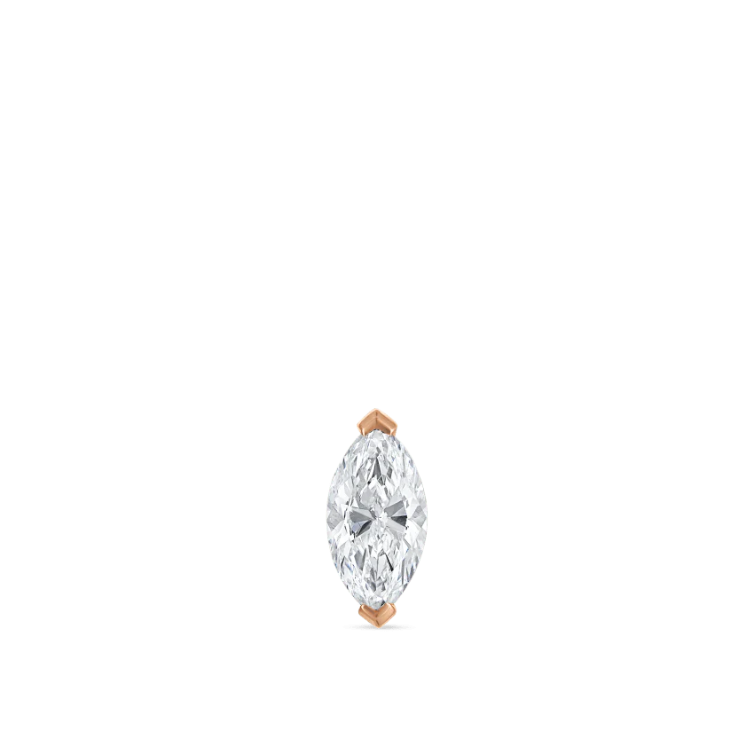 Marquise Diamond Threaded Stud Earring With Titanium Backing - Image 51